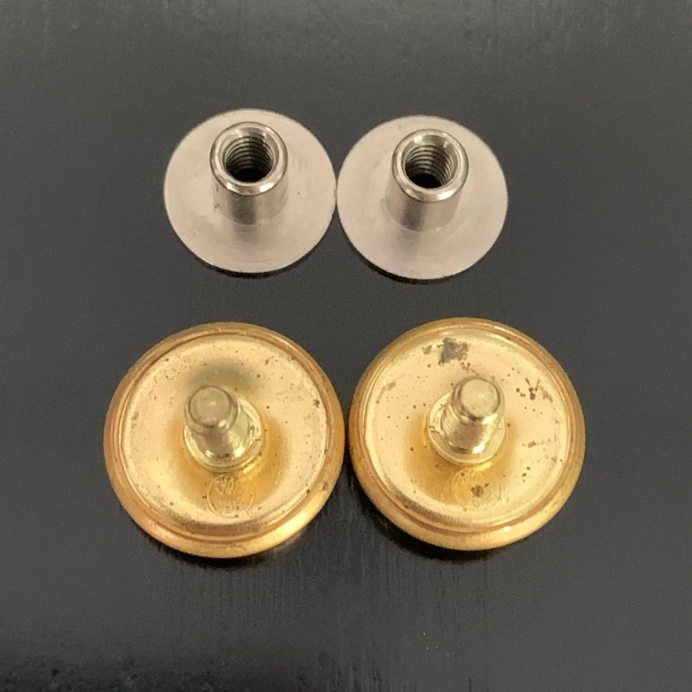 Vintage Cufflinks Signed WC 1812 Military Screw Back Set of 2